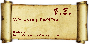 Vámossy Beáta névjegykártya