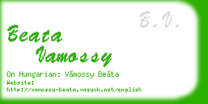 beata vamossy business card