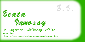 beata vamossy business card